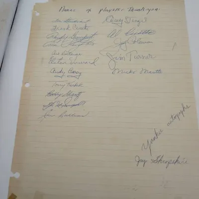1957 New York Yankees Team Signed Paper...PSA Authenticated 