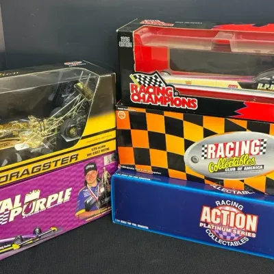 4 Collectible Die Cast Dragsters