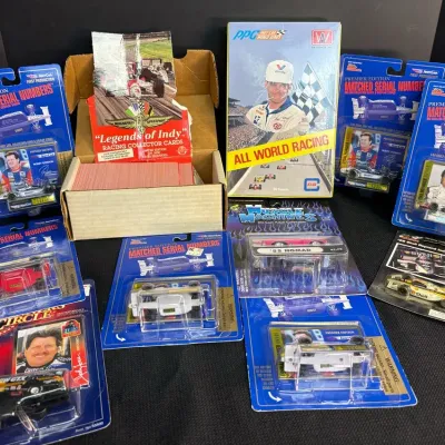 Collection of Indy Car Collector Cards & Die Cast Cars 