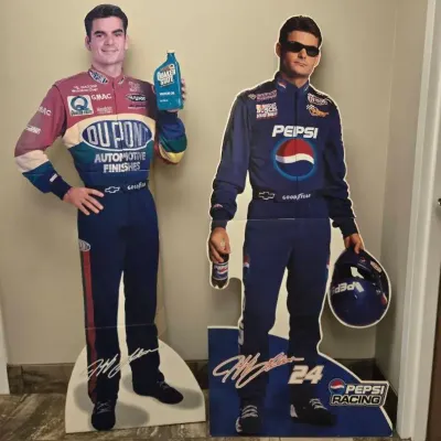 2 Nascar Driver Life Sized Cardboard Cutouts & Art Print 