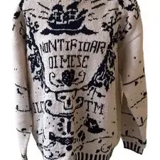 Sale Photo Thumbnail #62: Vintage Carole Little for Saint Tropez West Graphic Knit Ship Sweater Size L