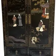 Sale Photo Thumbnail #82: Chinoiserie-Style Scenic Asian Cabinet