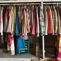 Sale Photo Thumbnail #79: Vintage Clothing including Dresses, Blazers, Pants, Skirts and More

Vintage clothing assortment including dresses, shirts, blazers, pants, skirts, jackets, and outerwear. The grouping includes tailored, plaid, patterned, solid-color, and athletic-style g