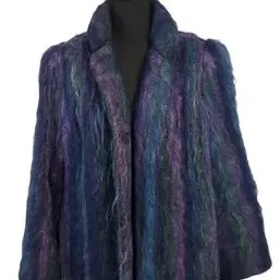 Sale Photo Thumbnail #74: Vintage 1980s "Nano" Hood River Handwoven Mohair Wool Jewel Tone Full Length Art Coat