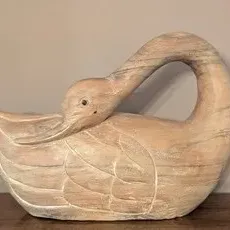 Sale Photo Thumbnail #76: Carved Wood Swan Sculpture