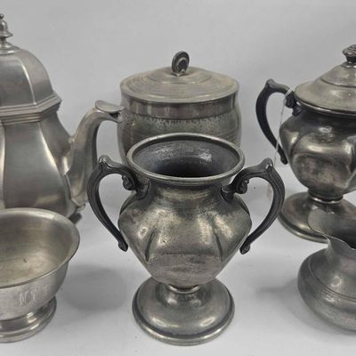 Sale Photo Thumbnail #484: Gorham & Amer. Silver Co. Pewter Set