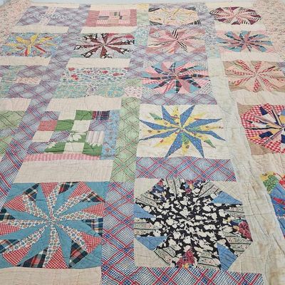 Sale Photo Thumbnail #180: American Cotton Sampler Quilt, c. 1900