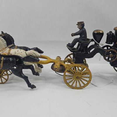 Sale Photo Thumbnail #84: Three-Horse Fire Pumper Toy w/ Driver