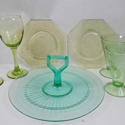 Sale Photo Thumbnail #217: Green Uranium Glass Tableware