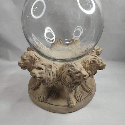Sale Photo Thumbnail #378: M. Brien Smith Lion Stone & Glass Bowl