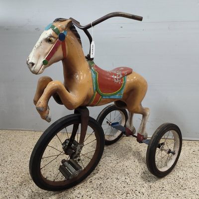 Sale Photo Thumbnail #25: Painted Steel Horse Tricycle