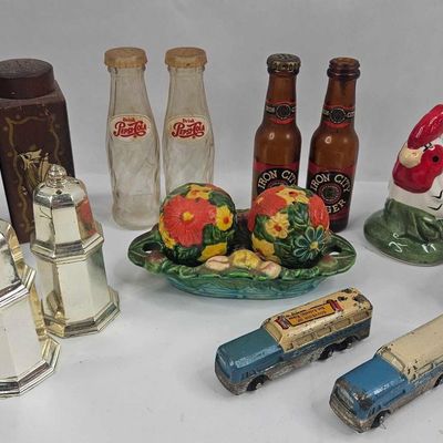 Sale Photo Thumbnail #197: Salt & Pepper Shakers & Toy Buses