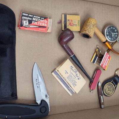 Sale Photo Thumbnail #323: Grabow Pipes, Westclox Watch