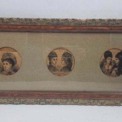 Sale Photo Thumbnail #411: Victorian Wood Engraving Triptych