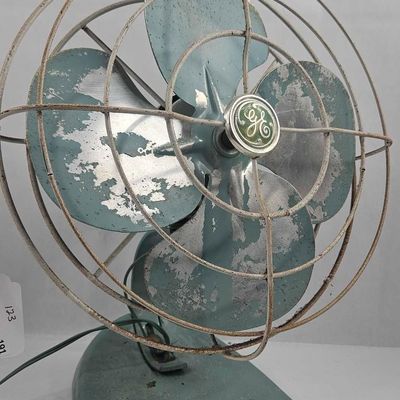 Sale Photo Thumbnail #196: General Electric Teal Metal Fan