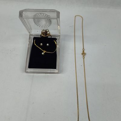Sale Photo Thumbnail #289: Yellow Gold Tone Ring & Pendant Suite