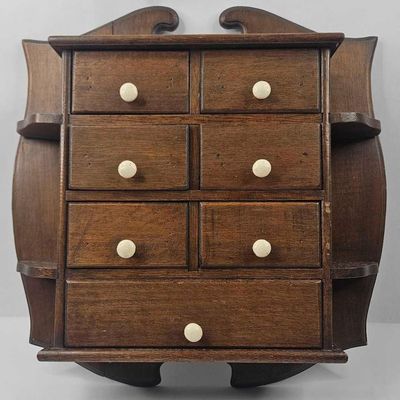 Sale Photo Thumbnail #19: American Wooden Spice Cabinet w/ 7 Drs