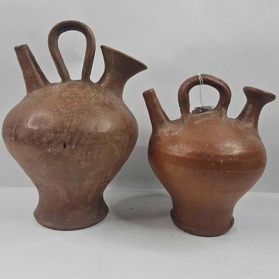 Sale Photo Thumbnail #49: Pair of Burnished Red Earthenware