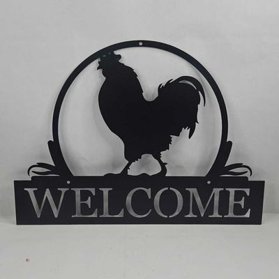 Sale Photo Thumbnail #162: Metal Rooster Welcome Wall Sign