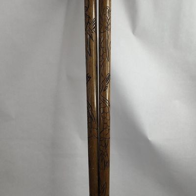 Sale Photo Thumbnail #334: Pair Hand Carved Wood Hidden Pool Canes