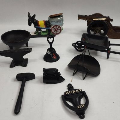 Sale Photo Thumbnail #393: Set Cast Metal & Ceramic Novelties