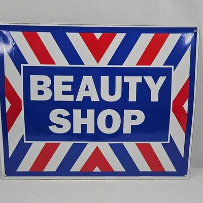 Sale Photo Thumbnail #205: Beauty Shop Porc. Enamel Sign