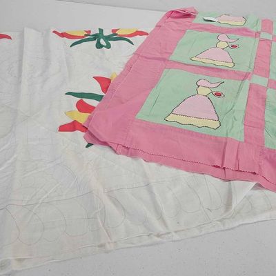 Sale Photo Thumbnail #260: Pair Sunbonnet Sue & Tulip Quilt Tops