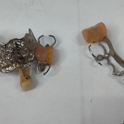 Sale Photo Thumbnail #294: Pair Vtg Removable Dental Prosthetics