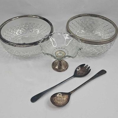 Sale Photo Thumbnail #168: Glass Serving Pieces w/ Str. & Plate