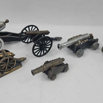 Sale Photo Thumbnail #211: Set of Cast Metal & Brass Cannons