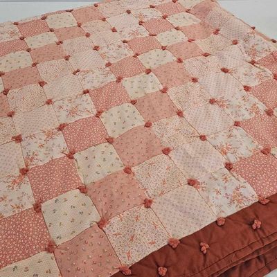 Sale Photo Thumbnail #255: Cotton Patchwork Quilt w/ Floral Prints