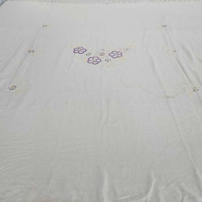 Sale Photo Thumbnail #408: Embroidered Cotton Blend Coverlet