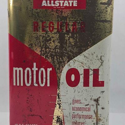 Sale Photo Thumbnail #89: Allstate 10-Quart Motor Oil Tin Can