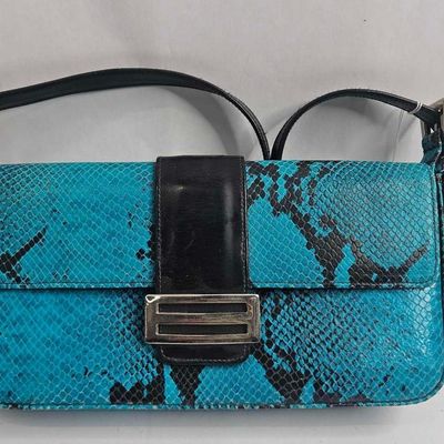Sale Photo Thumbnail #93: Carla Mancini Turquoise Snakeskin Bag
