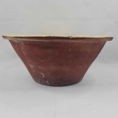 Sale Photo Thumbnail #7: 19th C. Glazed Earthenware Dairy Bowl
