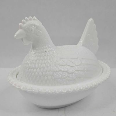 Sale Photo Thumbnail #78: Milk Glass Hen on Nest Covered Dish