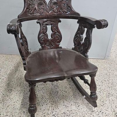 Sale Photo Thumbnail #131: Renaissance Revival Oak Rocking Chair