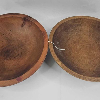 Sale Photo Thumbnail #6: A Pair of Hand Turned Wood Dough Bowls