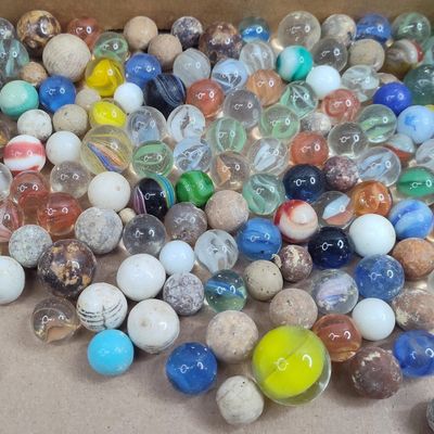 Sale Photo Thumbnail #400: Glass & Clay Marbles Assortment