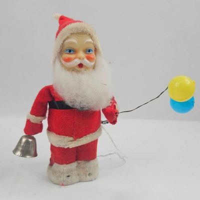 Sale Photo Thumbnail #155: Mechanical Wind-Up Santa Claus w/ Bell