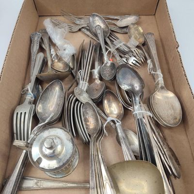 Sale Photo Thumbnail #283: American Silver-Plate Flatware & Table