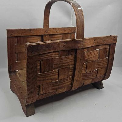 Sale Photo Thumbnail #190: American Woven Oak Splint Log Basket
