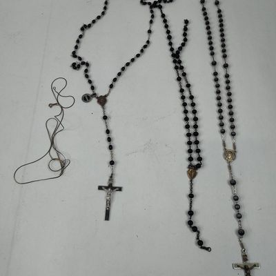 Sale Photo Thumbnail #284: Set 3 Str. & Stone Rosaries w/ Chain