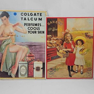 Sale Photo Thumbnail #488: Pair Colgate & S.P. Shank Tin Signs