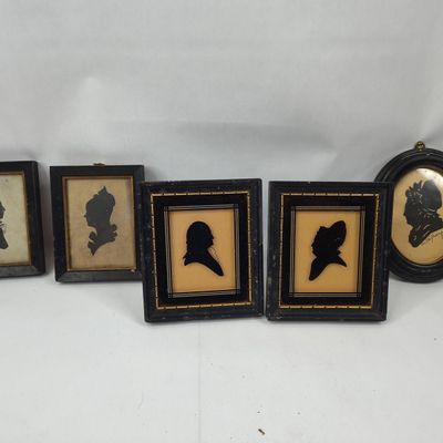 Sale Photo Thumbnail #278: Set 5 Silhouettes w/ Martha Washington