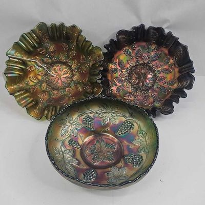Sale Photo Thumbnail #141: 3 Northwood & Fenton Carnival Glass Pcs