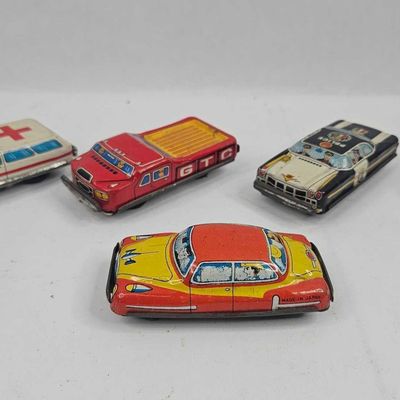 Sale Photo Thumbnail #229: Set Japanese Tin Litho Vehicles