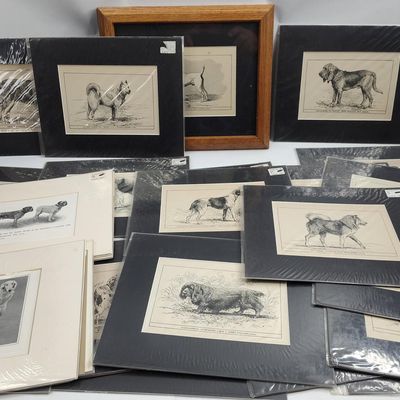 Sale Photo Thumbnail #397: Dog Engravings after Moore & Des Clayes