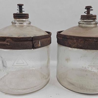 Sale Photo Thumbnail #198: Pair Perfection Stove Co Glass Jars