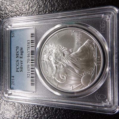 2014 PCGS MS70 AMERICAN SILVER EAGLE DOLLAR